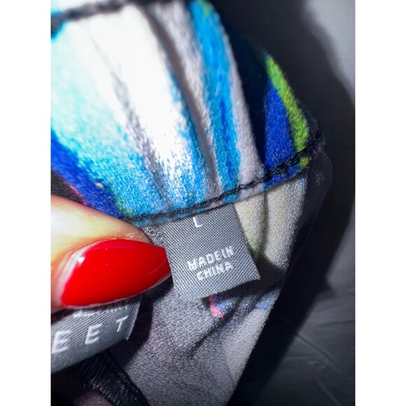 Soho New York & Company Street Abstract Jogger Neon Pants Large Athleisure 80’s - Picture 8 of 8